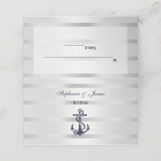 ネイビー航海のブルいかりシルバーウィートエスコートカード プレイスカード (外部開封)