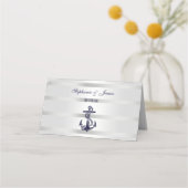 ネイビー航海のブルいかりシルバーウィートエスコートカード プレイスカード (正面)