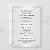 ネイビー航海のブルいかりシルバーウェイトBG V卒業 招待状 (裏面)