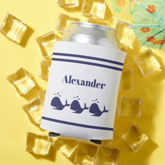 ネイビー航海のブルホエールホワイト海岸生活 缶クーラー (インサイチュ 夏)