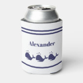 ネイビー航海のブルホエールホワイト海岸生活 缶クーラー (缶裏面)