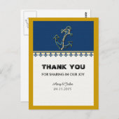 ネイビー航海のブルーありがとうnautcl1 ポストカード (正面/裏面)