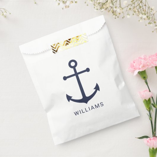 ネイビー航海のブルーいかりと名前をカスタムする フェイバーバッグ (封をした状態)