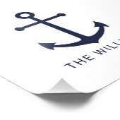 ネイビー航海のブルーいかりと名前をカスタムする フォトプリント (角)