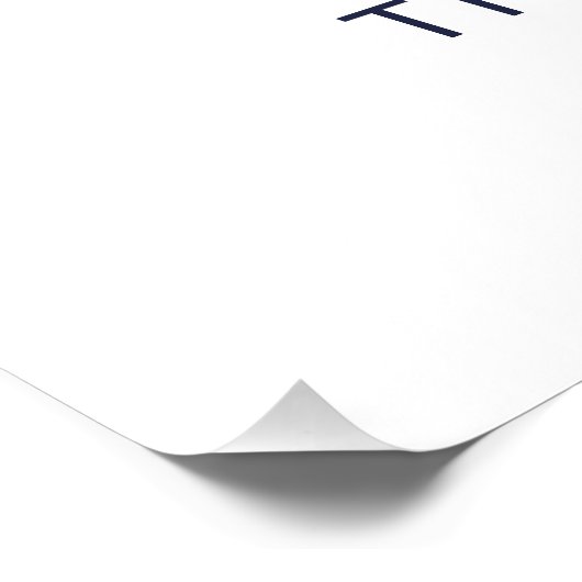 ネイビー航海のブルーいかりと名前をカスタムする ポスター (コーナー)