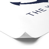 ネイビー航海のブルーいかりと名前をカスタムする ポスター (角)