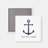 ネイビー航海のブルーいかりと名前をカスタムする マグネット (正面/裏面)