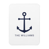ネイビー航海のブルーいかりと名前をカスタムする マグネット (縦)