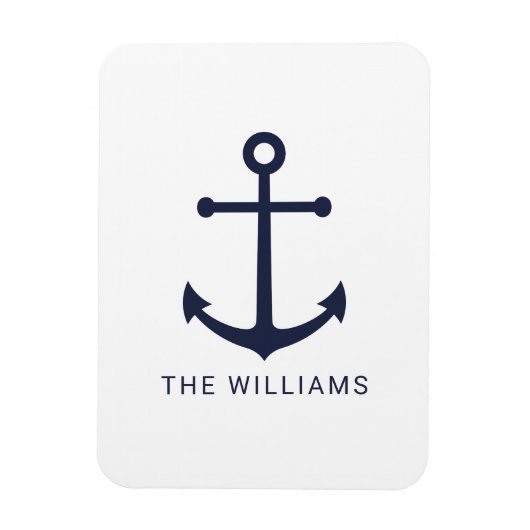 ネイビー航海のブルーいかりと名前をカスタムする マグネット (縦)