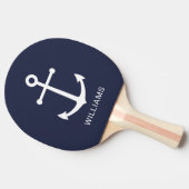 ネイビー航海のブルーいかりと名前をカスタムする 卓球ラケット (横)
