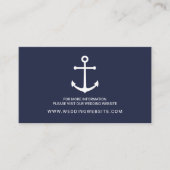 ネイビー航海のブルーいかりの結婚ウェブサイトカード エンクロージャーカード (正面)