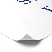 ネイビー航海のブルーいかりの結婚ウェルカムサイン ポスター (角)