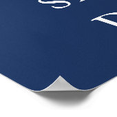 ネイビー航海のブルーいかりの結婚ウェルカムサイン ポスター (角)