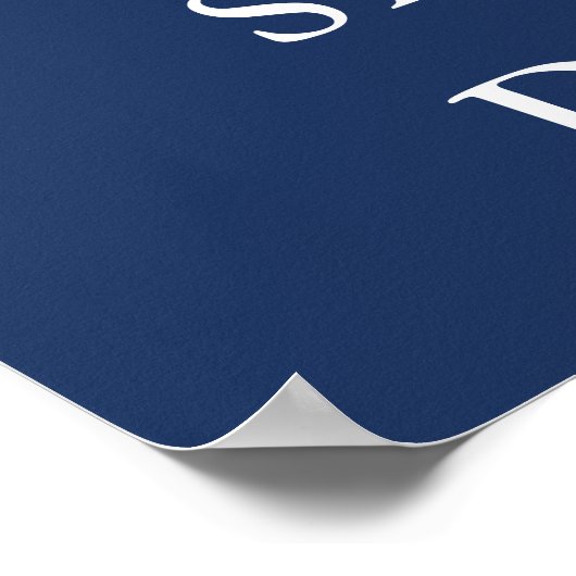 ネイビー航海のブルーいかりの結婚ウェルカムサイン ポスター (角)