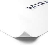 ネイビー航海のブルーいかりの結婚ウェルカムサイン ポスター (角)