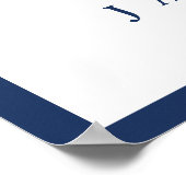 ネイビー航海のブルーいかりの結婚ウェルカムサイン ポスター (角)