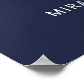 ネイビー航海のブルーいかりの結婚ウェルカムサイン ポスター (角)