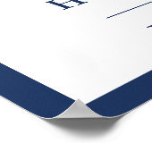 ネイビー航海のブルーいかりの結婚ウェルカムサイン ポスター (角)