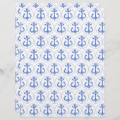 ネイビー航海のブルーいかりスクラップブック紙 (正面/裏面)