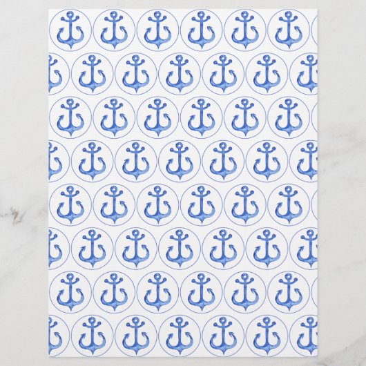 ネイビー航海のブルーいかりスクラップブック紙 (裏面)