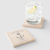 ネイビー航海のブルーいかりファミリー ストーンコースター (横)