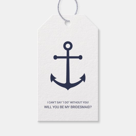 ネイビー航海のブルーいかりブライドメイド提案ギフト ギフトタグ (正面)