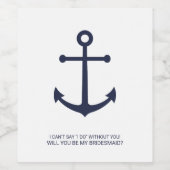 ネイビー航海のブルーいかりブリデスメイド提案 ワインラベル (シングルラベル)