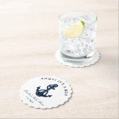 ネイビー航海のブルーいかりベビーシャワー ペーパーコースター (インサイチュ)
