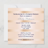 ネイビー航海のブルーいかりベビーピンクBG SQスイーツ16 招待状 (裏面)