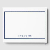 ネイビー航海のブルーいかりモノグラム結婚ズ ゲストブック (裏面)