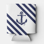 ネイビー航海のブルーいかりロープ/ブルーストライプ 缶クーラー (裏面)