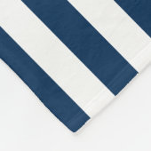 ネイビー航海のブルーいかり上のロープ付きストライプ フリースブランケット (角)