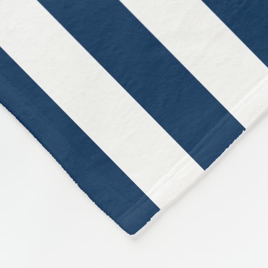 ネイビー航海のブルーいかり上のロープ付きストライプ フリースブランケット (角)