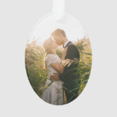 ネイビー航海のブルーいかり写真エレガント新婚 オーナメント (裏面)