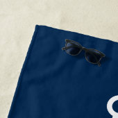 ネイビー航海のブルーいかり名前をカスタムするビーチ ビーチタオル (インサイチュ)