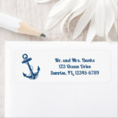 ネイビー航海のブルーいかり差出人住所ラベル ラベル (インサイチュ)