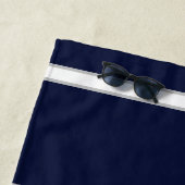 ネイビー航海のブルーいかり沿岸モノグラム名 ビーチタオル (インサイチュ)