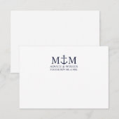 ネイビー航海のブルーいかり結婚のアドバイスカード アドバイスカード (正面/裏面)