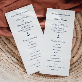 ネイビー航海のブルーいかり結婚の式 プログラム