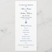 ネイビー航海のブルーいかり結婚の式 プログラム (正面)