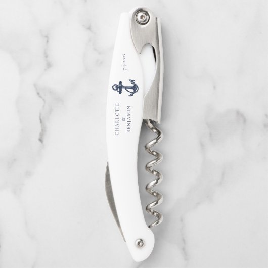 ネイビー航海のブルーいかり結婚ズグロムスマンカスタム ソムリエナイフ (裏面)