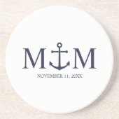 ネイビー航海のブルーいかり結婚ズコースター コースター (正面)