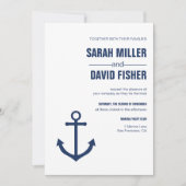 ネイビー航海のブルーいかり結婚式招待状 招待状