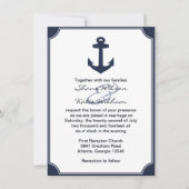 ネイビー航海のブルーいかり結婚式招待状 招待状 (正面)
