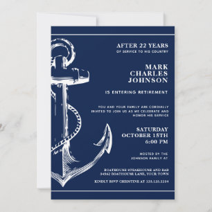 ネイビー航海のブルーいかり退職 招待状