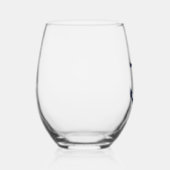 ネイビー航海のブルーいかり ステムなしワイングラス (右)