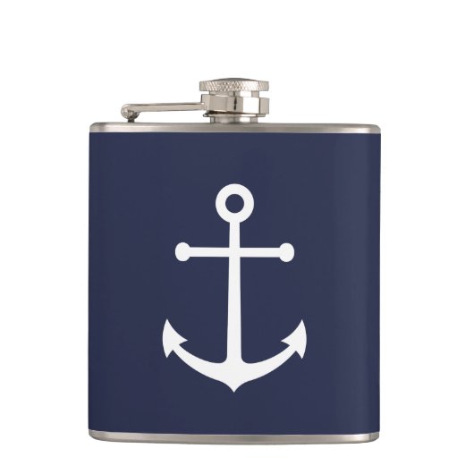 ネイビー航海のブルーいかり フラスク (正面)