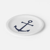 ネイビー航海のブルーいかり ペーパープレート (アングル)