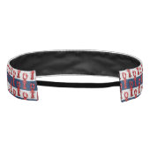 ネイビー航海のブルーとグレーのロブスターのストライプ アスレチックヘッドバンド (裏面)