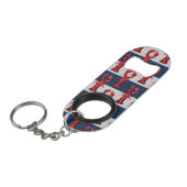 ネイビー航海のブルーとグレーのロブスターのストライプ キーホルダー栓抜き (正面アングル)